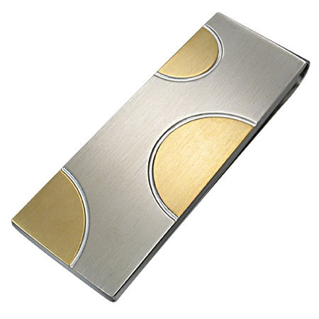 ドットステンレスマネークリップ（ゴールド）財布 SUS316L お札 お金を挟む アクセサリー 男性 彼氏 プレゼント 父の日 ギフト カード 書類 クリップ 丈夫 大人 stm00-00-0044