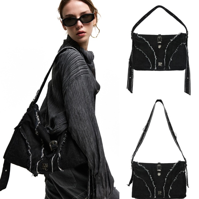 【RSSC】 RAW CUT DENIM 2WAY BAG : BLACK