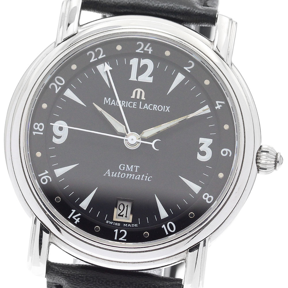 モーリスラクロア MAURICE LACROIX 10818 ポントス GMT デイト 自動巻き メンズ _903817【中古】 47,400円