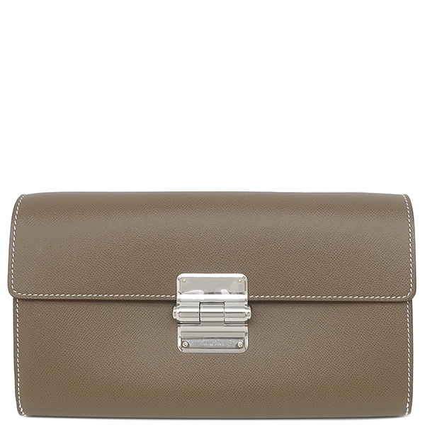 エルメス HERMES 長財布 シャルニエール トゥーゴー ヴォーマダム エトゥープ シルバー金具 新品 未使用 グレージュ ショルダー K刻印（2025年製） 【箱】【中古】