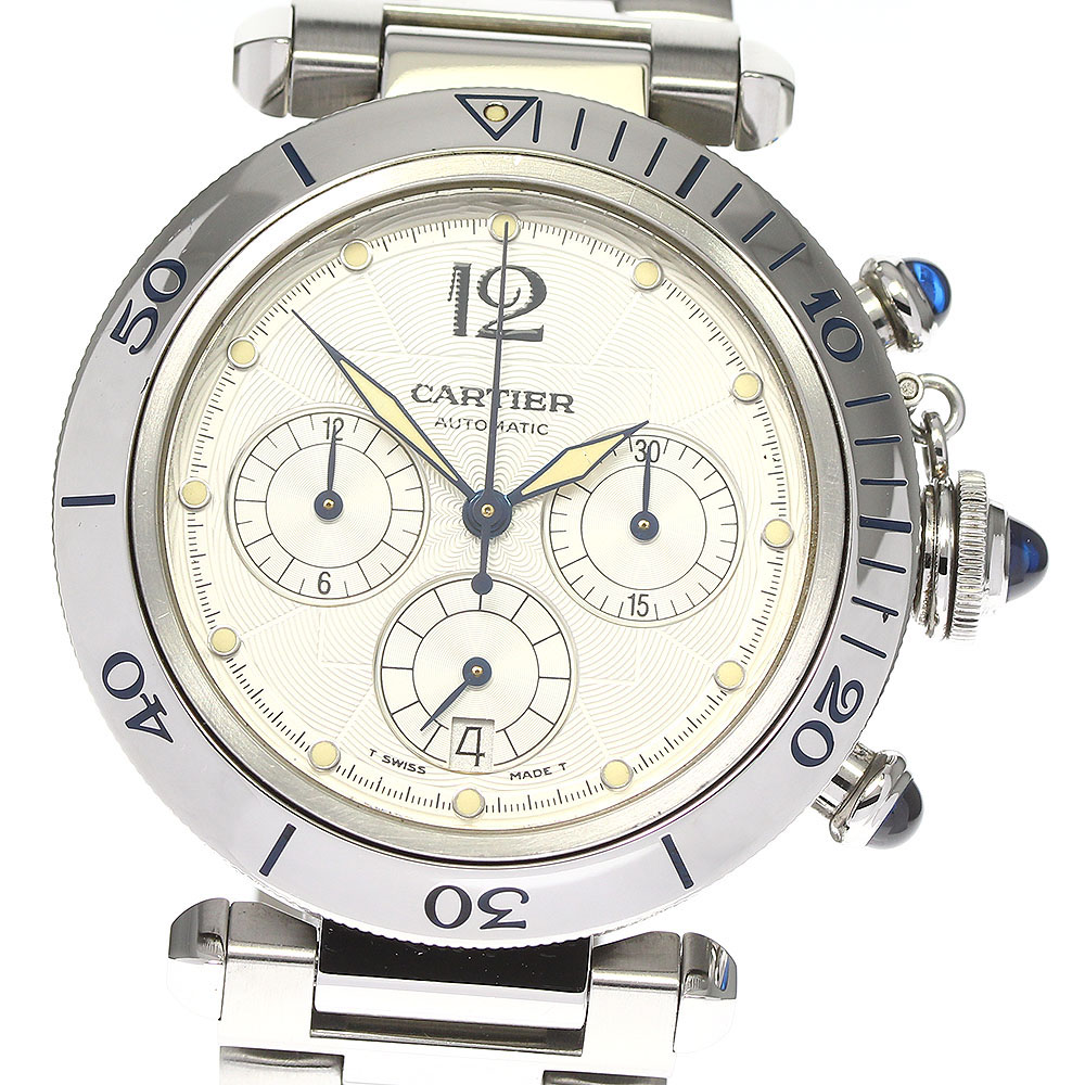 カルティエ CARTIER W31030H3 パシャ38ｍｍ クロノグラフ 自動巻き メンズ 良品 _802345【中古】