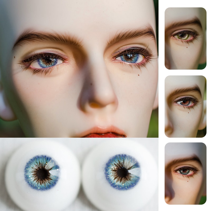 6色 BJD ドール用レジンアイ 普通/小虹彩 12/14/16/18mm 球体関節人形用アイ