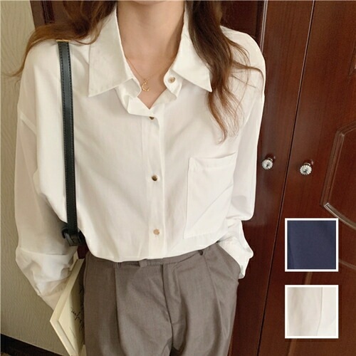 ブラウス シャツ 韓国 ファッション レディース 秋 冬 カジュアル コーデ シンプル 定番 セレカジ 20代 30代 40代 2025 ドレープ オーバーサイズ シャツ ブラウス