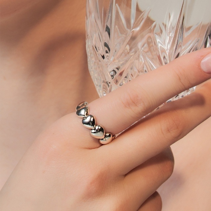 ソンヘナ着用Silver leaf heart ring/韓国の人気ブランド 韓国正規品 韓国の人気商品 韓国ファッション 韓国ジュエリー デイリーアクセサリー SNSで人気 韓国ファッション 韓国