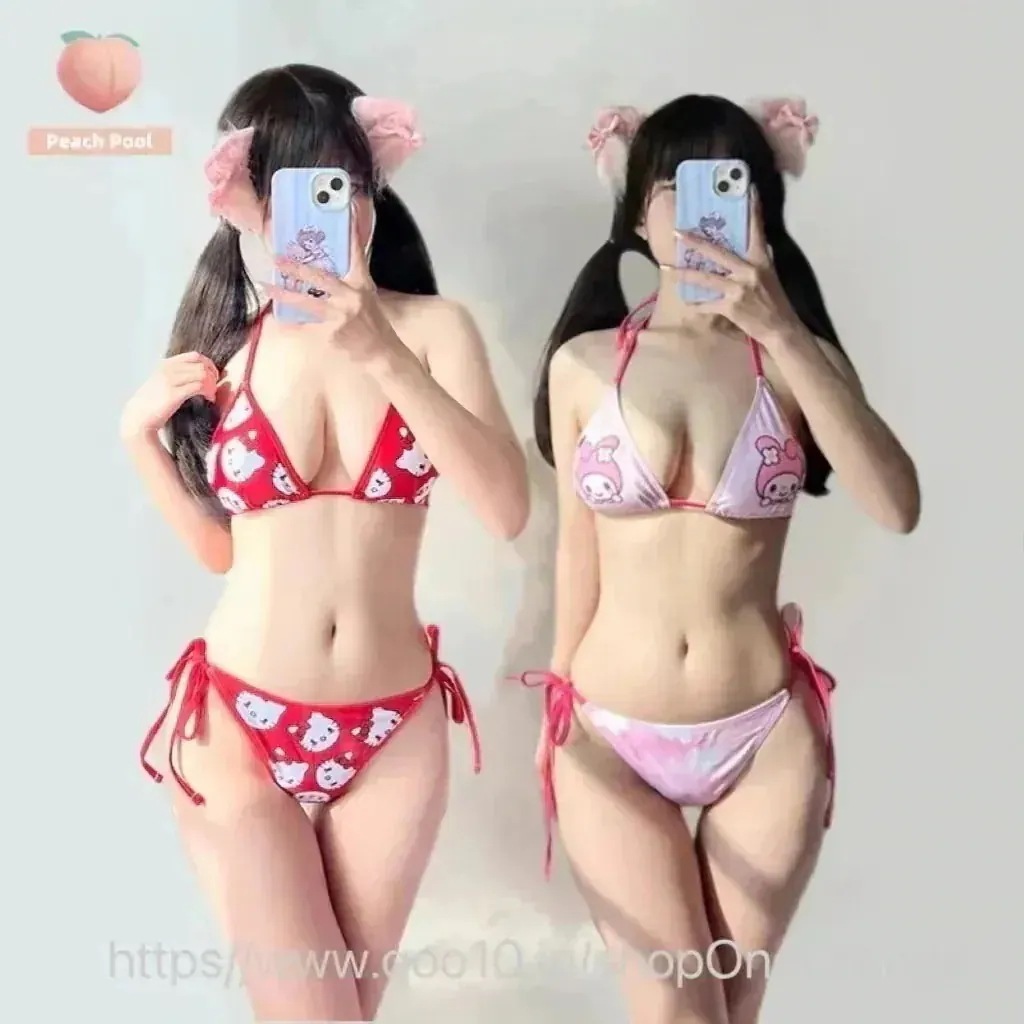 【3日送信】キャラクター サンリオ 可愛い ハローキティ セクシー シナモロール 下着上下セット練習用水着 クロミ マイメロ 水着セットブラジャー＆ショーツナイトブ ショーツ 14,004円