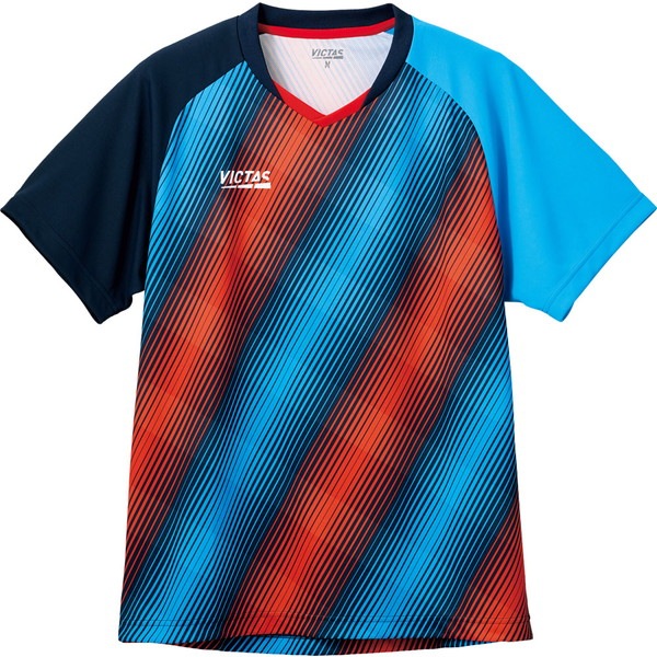 VICTAS ヴィクタス バイアスストライプゲームシャツ 卓球 ゲームシャツ・ 612301-6000