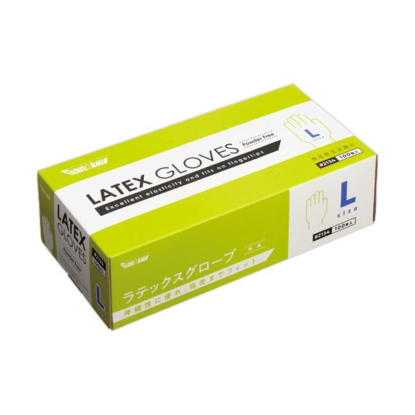 （まとめ） 川西工業ラテックスグローブ 粉なし L #2134 1箱（100枚） [x5セット]