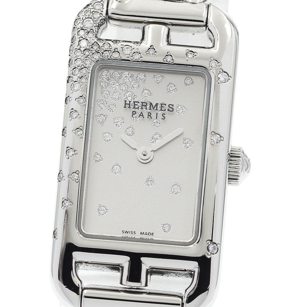 エルメス HERMES NA2.131 ナンタケット ミニ ジュテ・ドゥ・ディアマン クォーツ レディース 保証書付き_936349【中古】