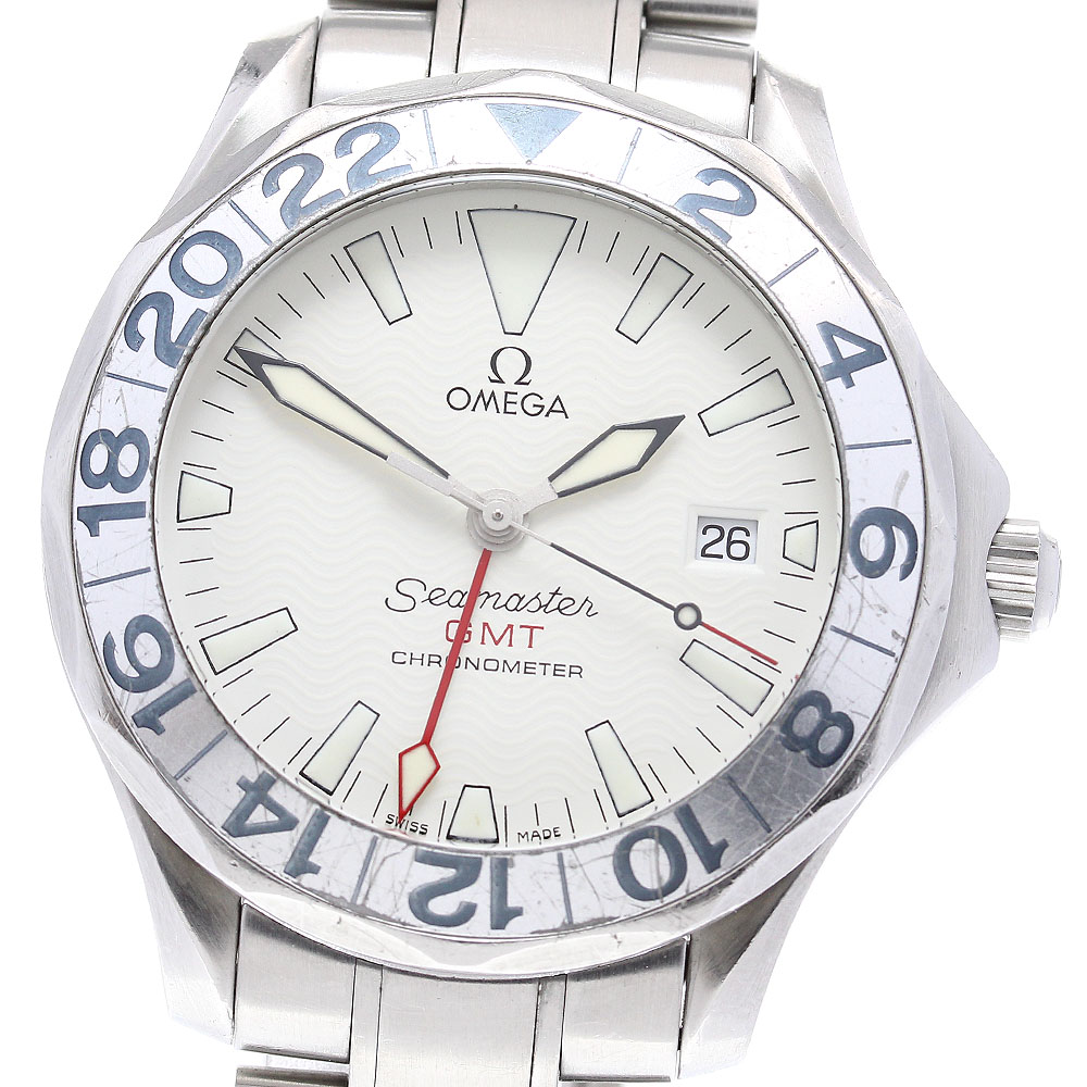 オメガ OMEGA 2538.20 シーマスター300 GMT デイト 自動巻き メンズ 保証書付き_825272【中古】