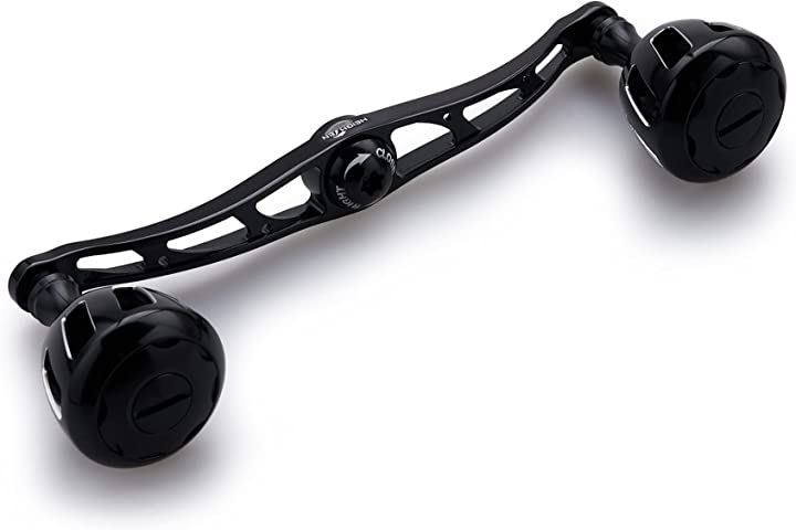 130mm リール ハンドル 32mmノブ搭載 シマノ ダイワ アブガルシア 通用 ベイトリール Wheel Series 525( ブラック)