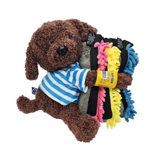 細い洗車の手袋3つのティッシュハンガー人形 - 犬の速い吸収力きれいなクリーニング車のインテリア小道具