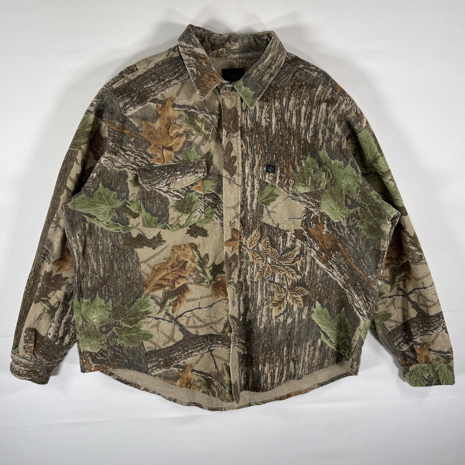 古着 90s/90年代 CODET USA製 長袖 フランネルシャツ リアルツリーカモフラ柄 厚手 ワーク 大きいサイズ ブラウン メンズ 5,170円