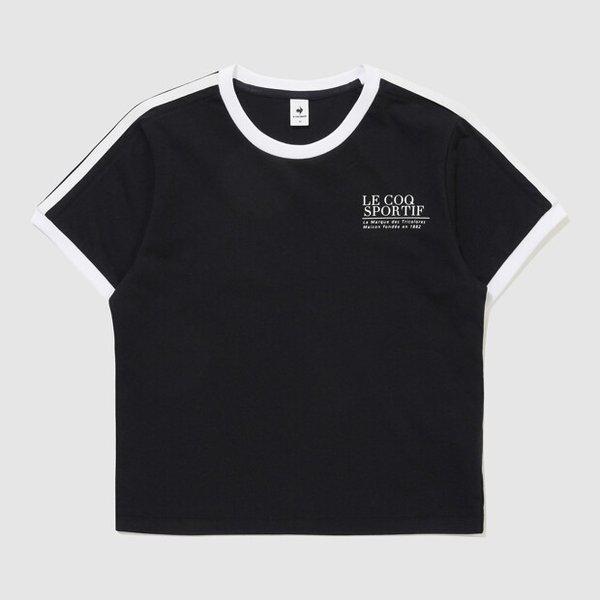[] 女性サンデークロップ半袖Tシャツ BLK / QR122LRS33