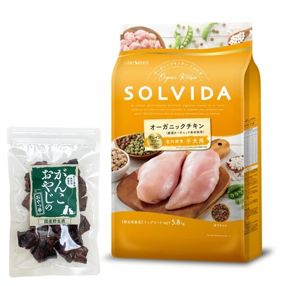 ドッグフード グレインフリー チキン 室内飼育子犬用 5.8kg【国産鹿ラング15g付き】