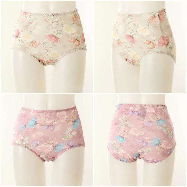 DP02 腹部まで伸びるモダール女性パンティーセット 下位型婦人パンティー ママパンティー 花柄 (S41348382)