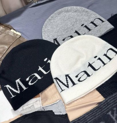 Matin ロゴ入り ニット帽 MATIN KIM】LOGO LINEN SHORT BEANIE☆送料・関税込 (Matin Kim