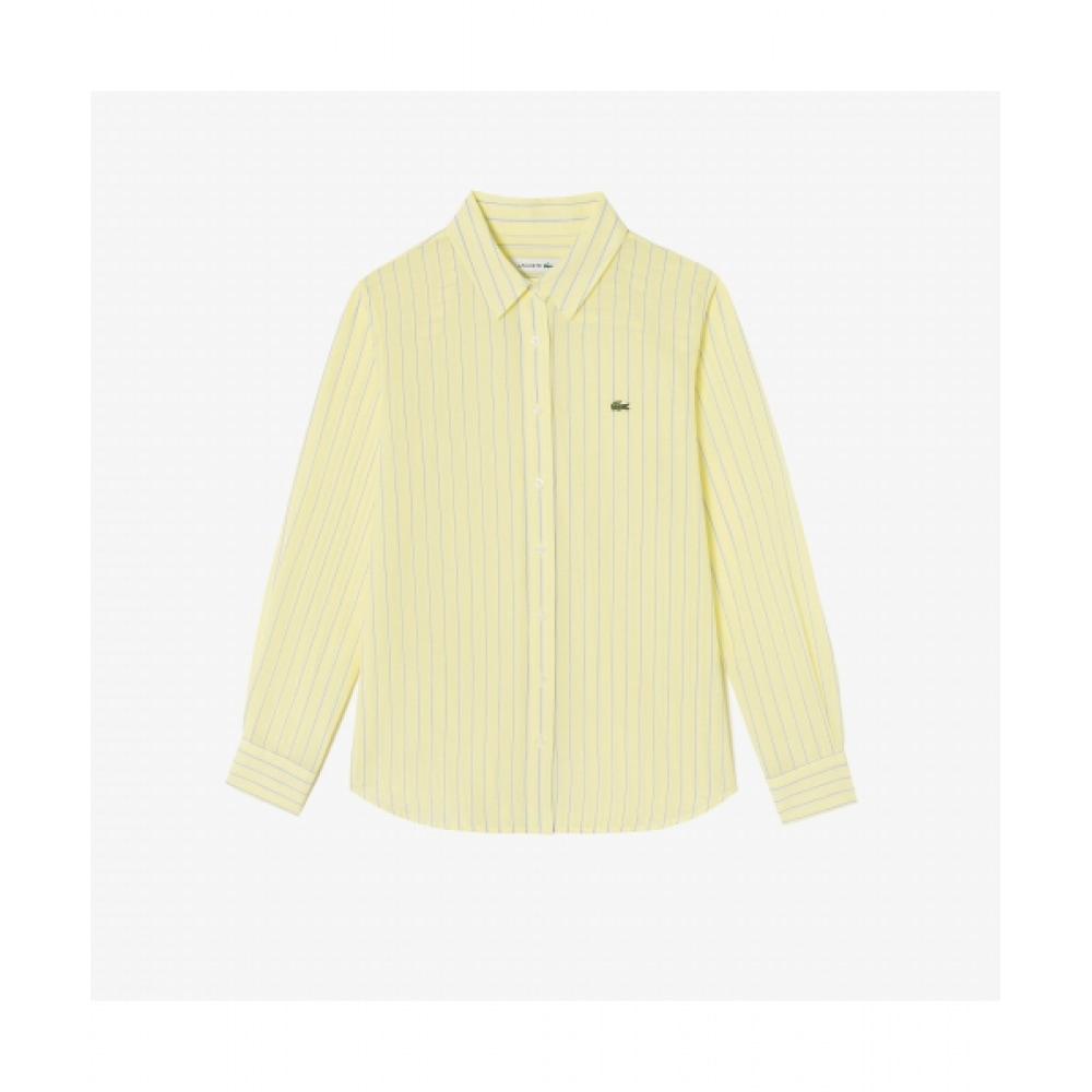 LACOSTE レディースサマーコットンストライプシャツ [ライトイエロー] 18,434円