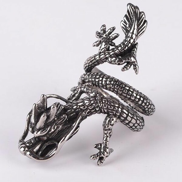 レッドドラゴンステンレスリング 種類豊富な品揃え RAH086 指輪 龍 竜 最低価格の 女性 3Dデザイン リアル 立体 男性