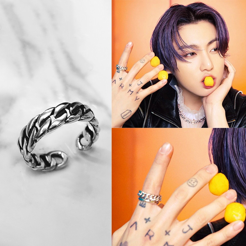 BTS JUNGKOOK着用/Fore Chain Ring/韓国ファッション指輪