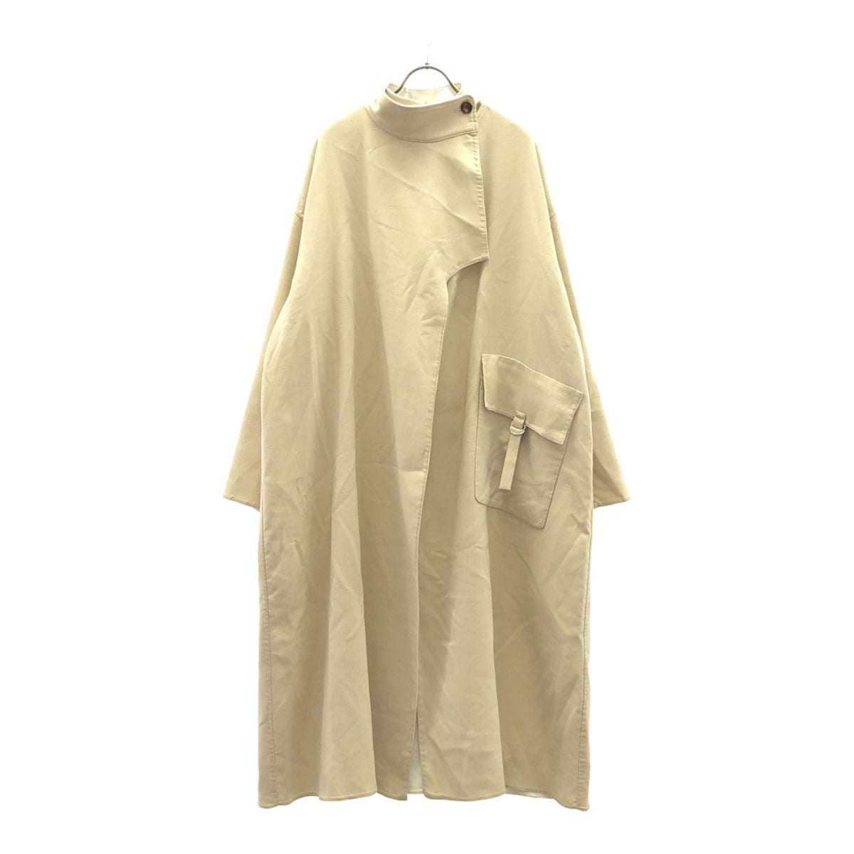 スタンドカラー ロングコート S ベージュ レディース 古着 7,607円