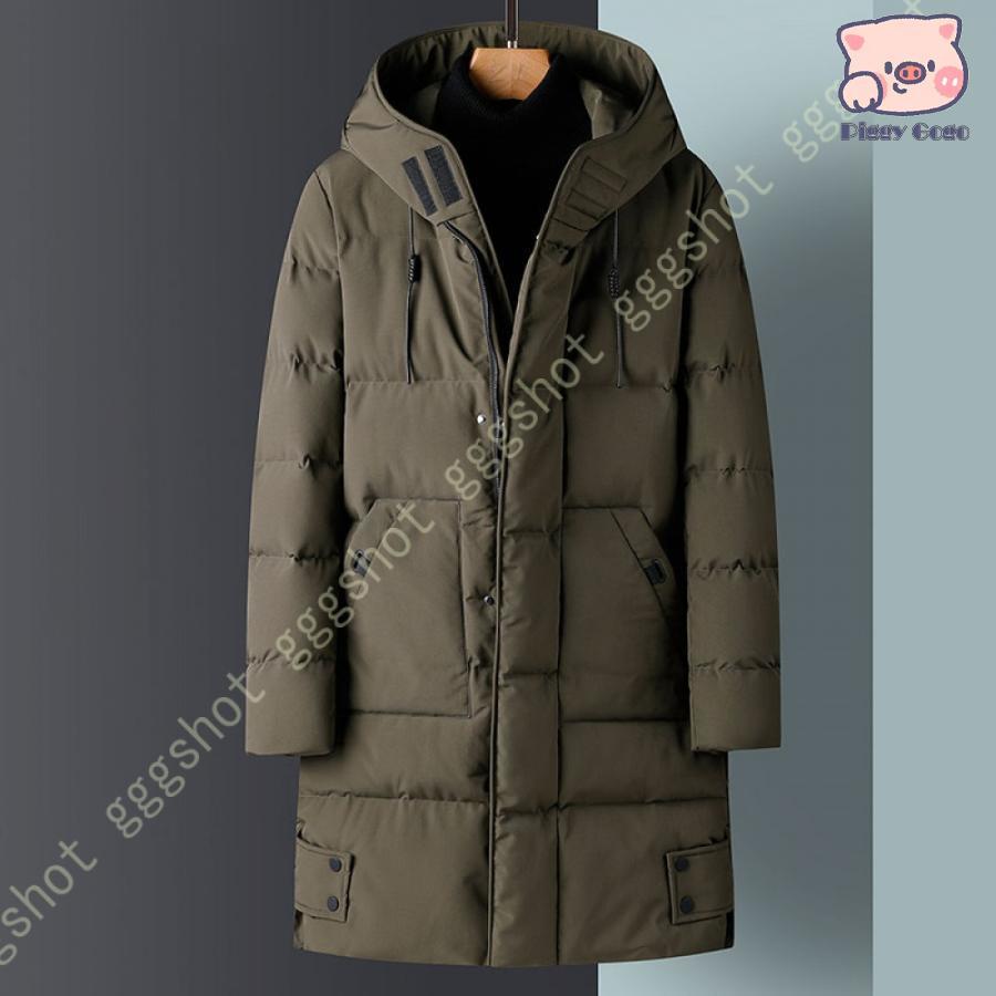 冬の新作ダウンジャケット ダウンコート メンズ ロング丈 ジャケット 中綿 アウター フード付き ボリューム マルチポケット カジュアル 撥水 防風 保温 防寒 冬物 冬服