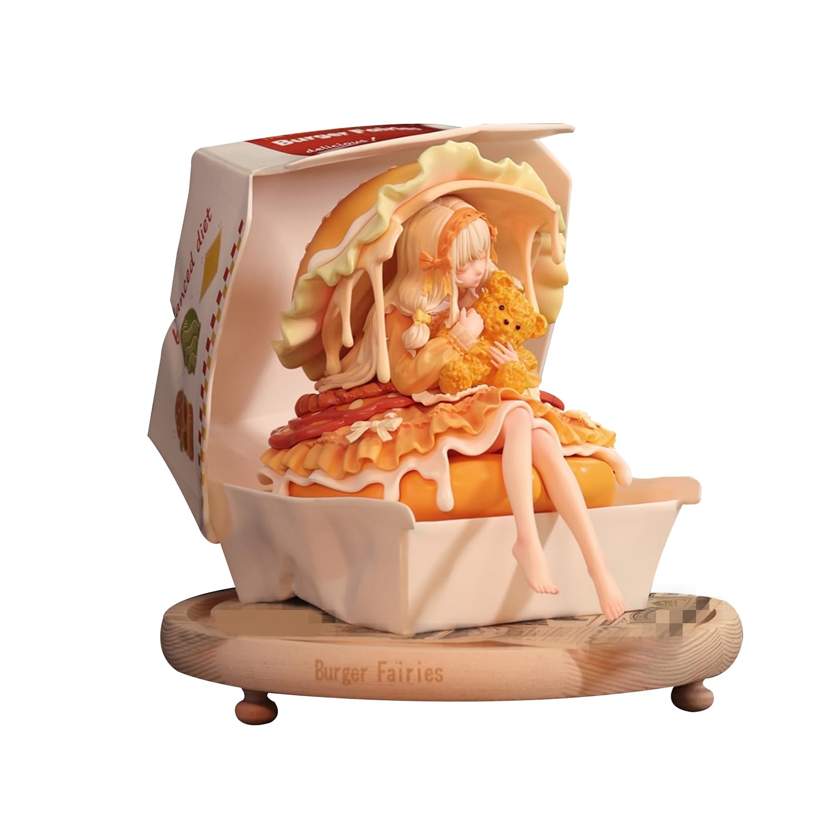 ハンバーガーの魔女 17.2CM級 フードフェアリー オリジナルデザイン 彫像 フィギュア 少女 ファッション 可愛い 樹脂 置物 模型 リアル 完成品 プラモデル おもちゃ プレゼント (オレンジ, 31,199円