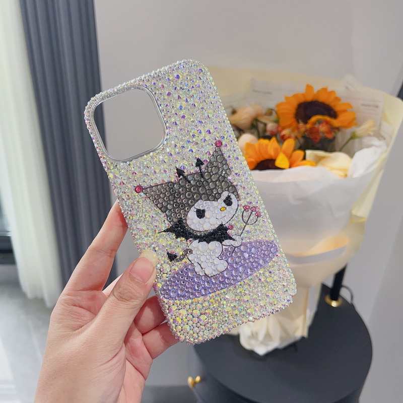ハンドメイド iPhoneケース クロミ小悪魔 キラキラのラインストーン iPhone16/15/14/13/12/11ケース Plus Pro Max