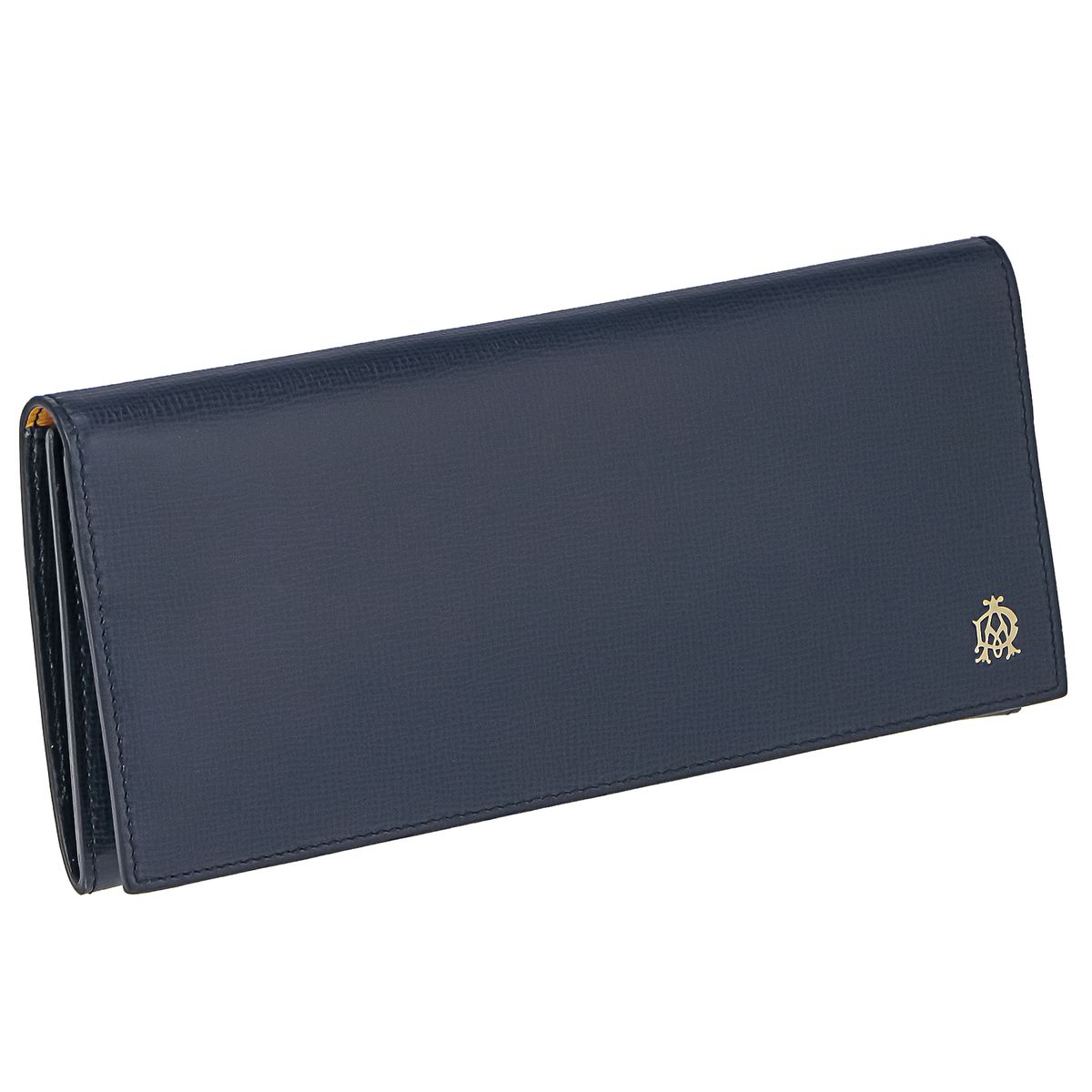 dunhill 20R2B10MF469R BELGRAVE ダンヒル ベルグレイブ 長財布ファスナー小銭入付 型押カーフレザー ネイビー/マスタードイエロー