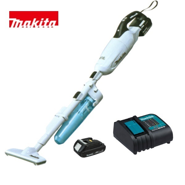 当店だけ！バッテリー充電器も1年保証! マキタ コードレス掃除機 18V カプセル式 CL280FDZW + ロック付 サイクロンアタッチメント + 軽量バッテリー BL1820B + 静音充電器DC