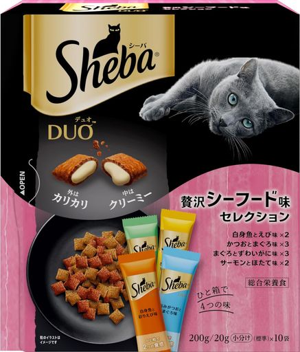 シーバ デュオ キャットフード 贅沢シーフード味セレクション 成猫用 200g×12個(ケース買い) 6,435円