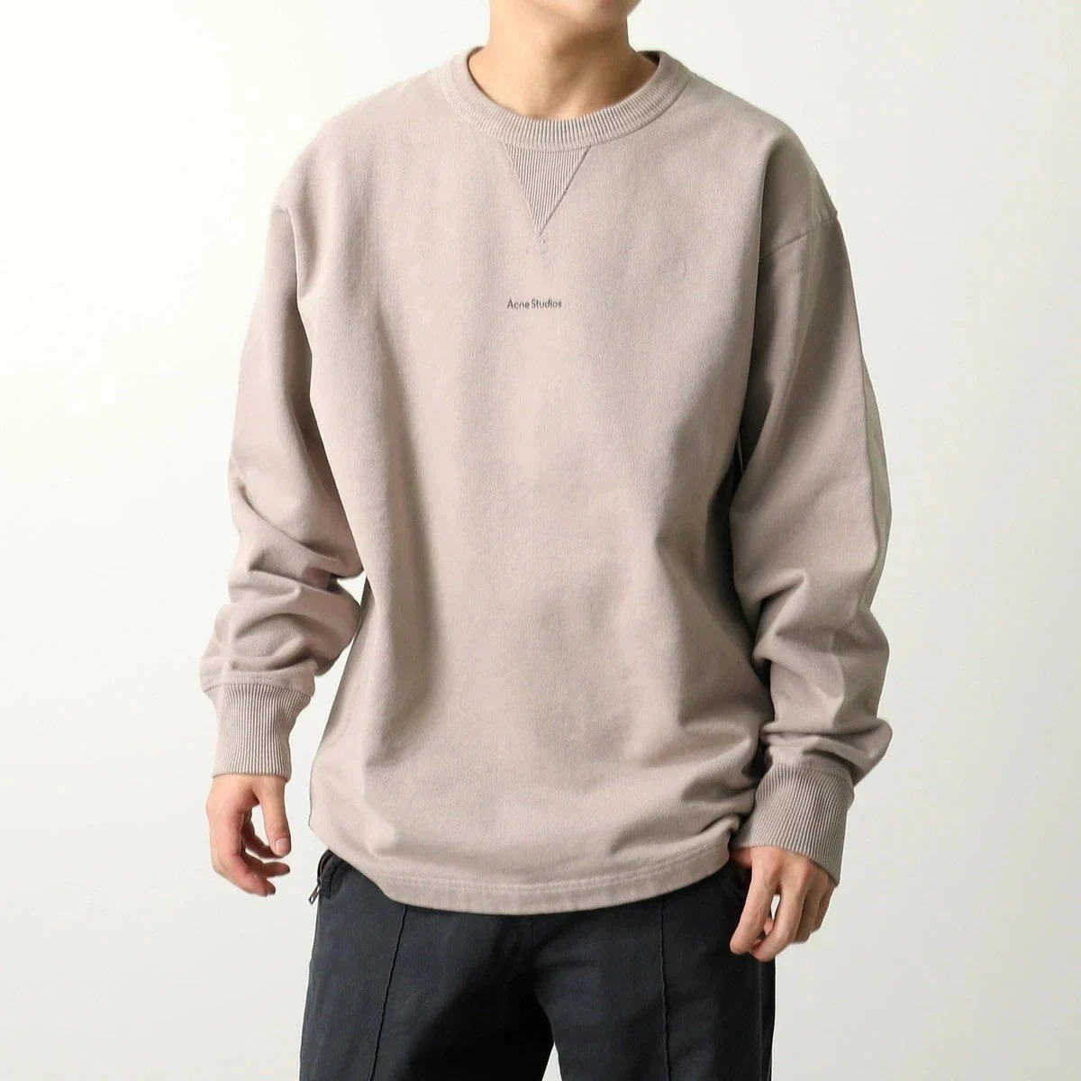 Acne Studios アクネストゥディオズ スウェットシャツ BI0184 FN-MN-SWEA000342 メンズ ロゴ プリント クルーネック トレーナ