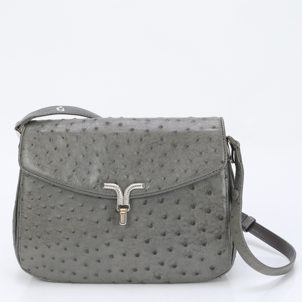 MARY TOKYO マリー トウキョウ オーストリッチ レザー 2WAY ショルダーバッグ ハンド トート レディース ENE BH1-4 中古