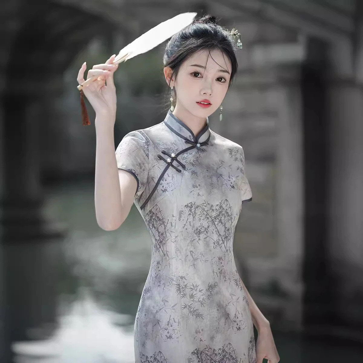 2024春夏改良チャイナドレスデイリースリムロングスタイル新風漢服文学婦人服