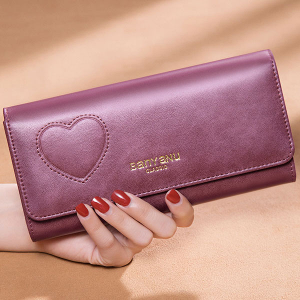 【全5色】ハート 本革財布 牛革 女性へのプレゼントに最適な長財布 レディース財布 婦人財布 ロングウォレット 可愛い かわいい 長さいふ 4,845円