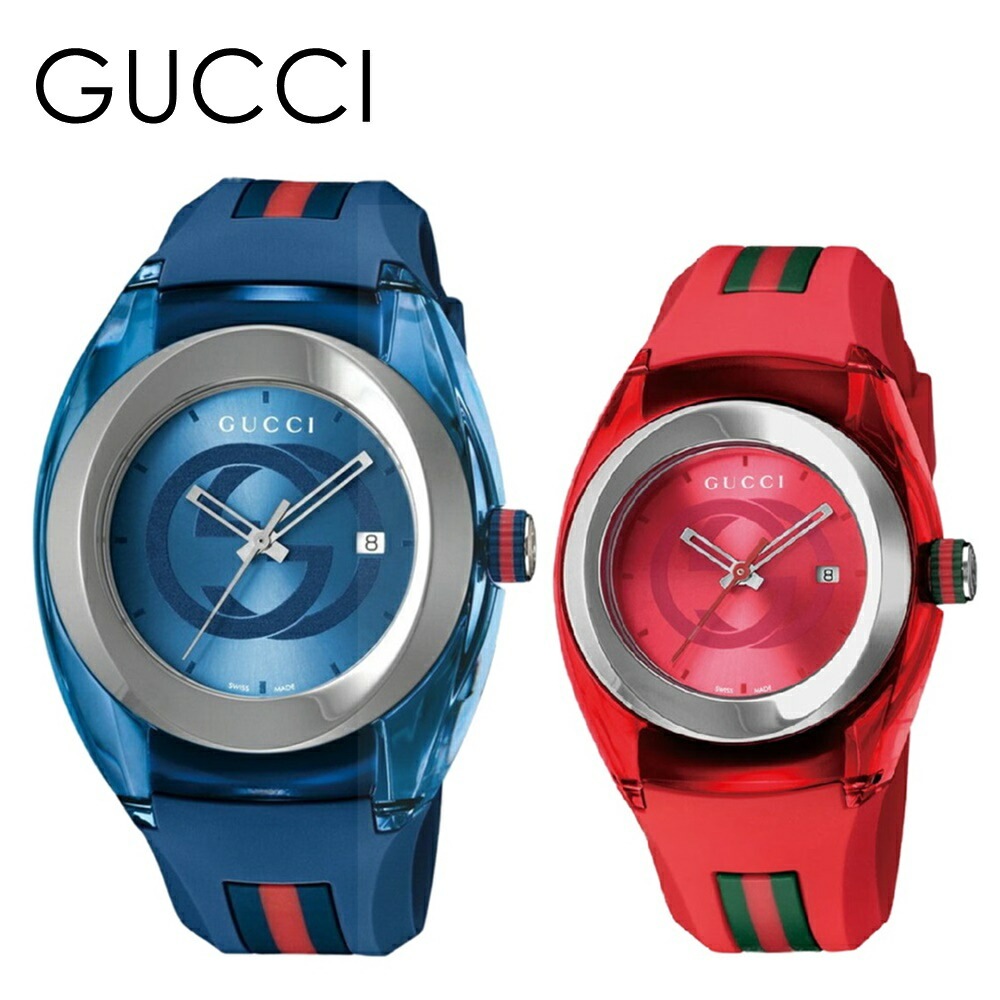 婚約 ギフト 贈り物 ペアウォッチ グッチ 腕時計 手表 結婚祝い 結婚記念日 プレゼント メンズ レディース SYNC シンク ラバー 夫婦 高級 時計 GUCCI カップル ペア ya137104
