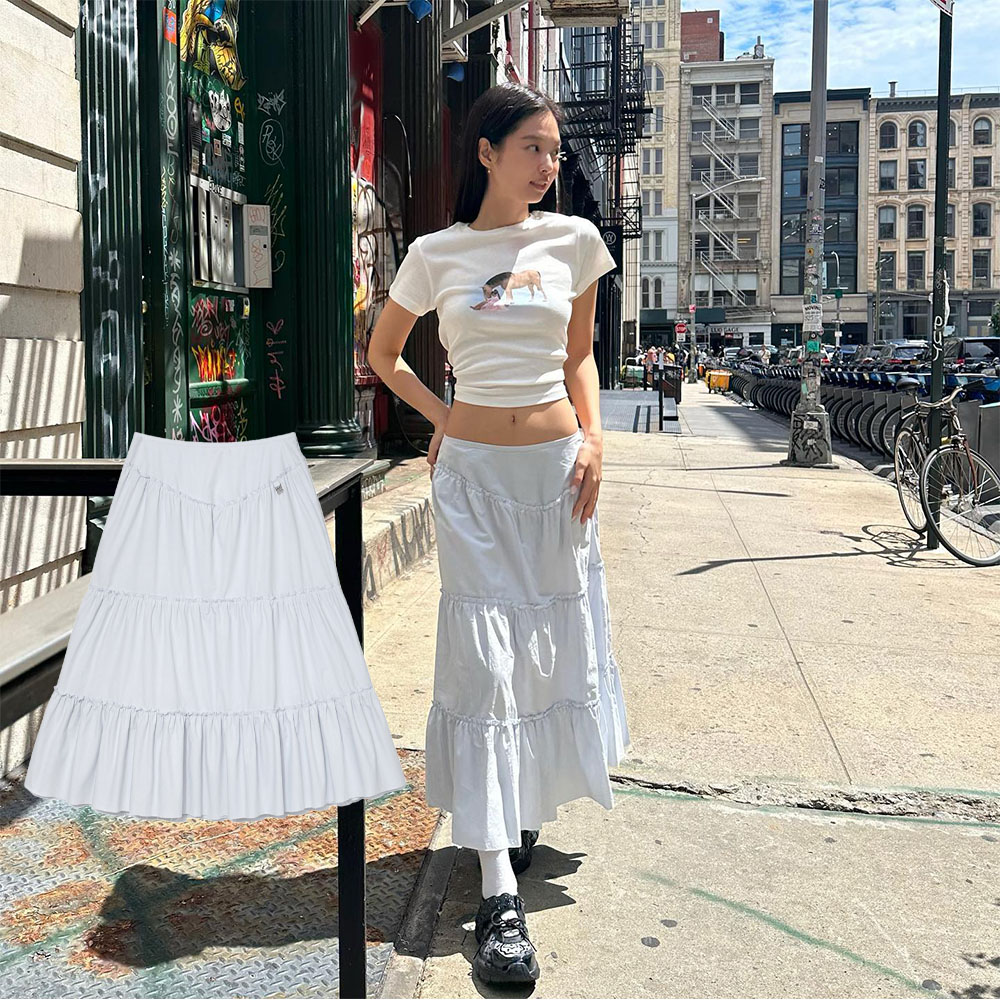 [BLACKPINKのJENNIE 着用!] RODEO TIERED RUFFLE SKIRT (3COLORS)