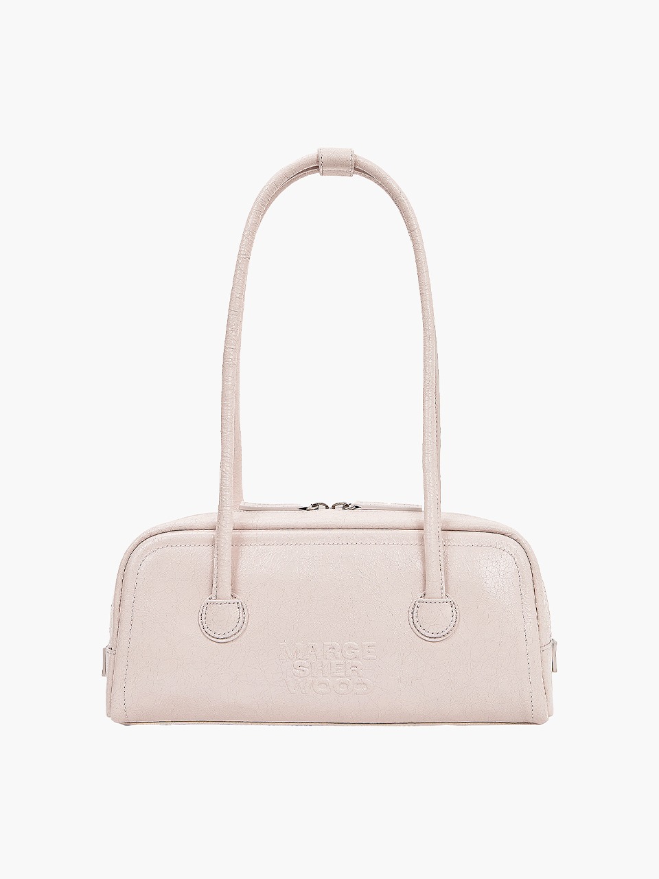 【MARGESHERWOOD】 SOFT BAGUETTE BAG : PALE PINK CRACKED