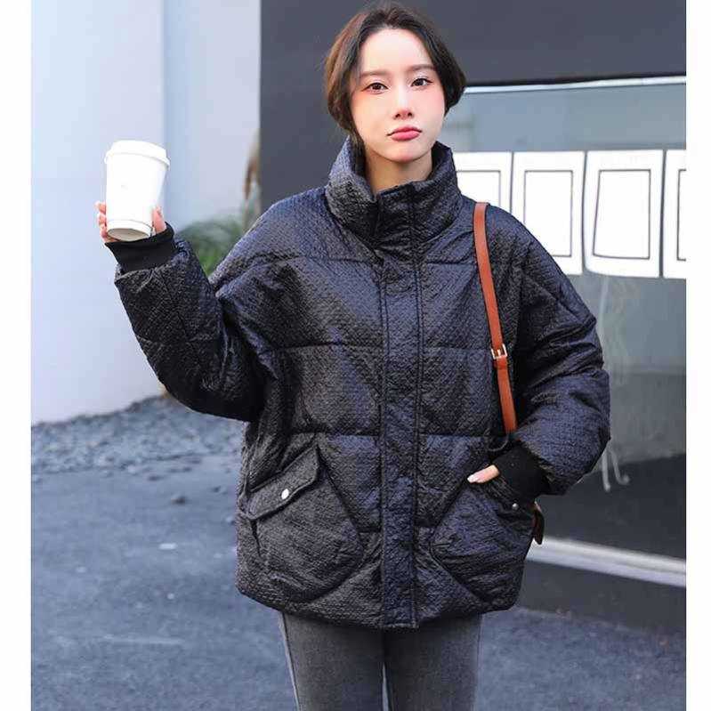 ダウンジャケット レディース ショート 冬 アウター 大きいサイズ スタンドカラー 黒 ビッグシルエット オーバーサイズ 韓国 ファッション ダウンコート ショート丈 ダウン ブラック カジュアル O