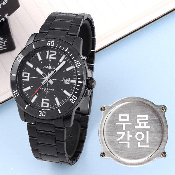 無料刻印 MTP-VD01B-1B スポーツ メンズ メタルウォッチ d