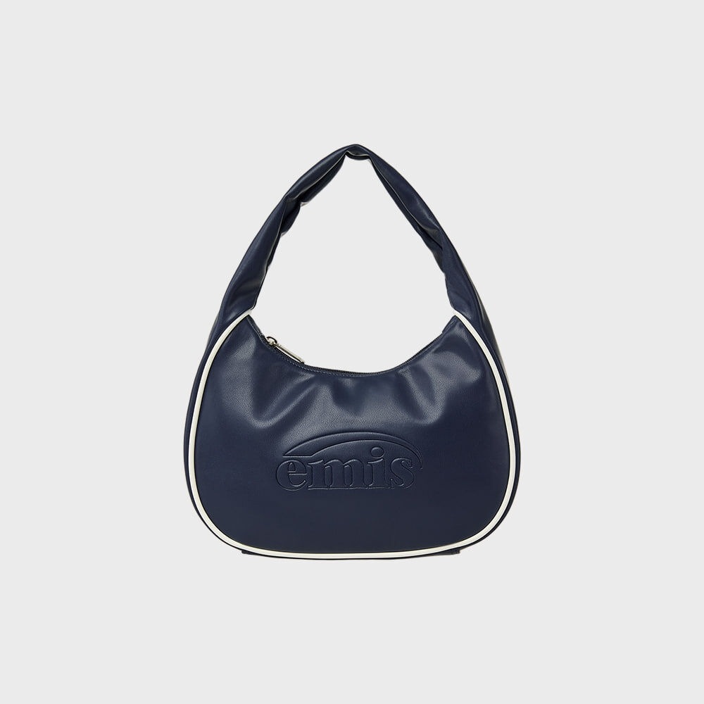 EMISS エンバンスロゴホーボーバッグ-ネイビー