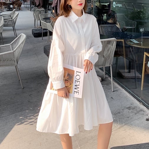 2color レディース ワンピース シャツワンピース ミドル丈ワンピース ミドル丈 膝丈 袖あり 5,306円