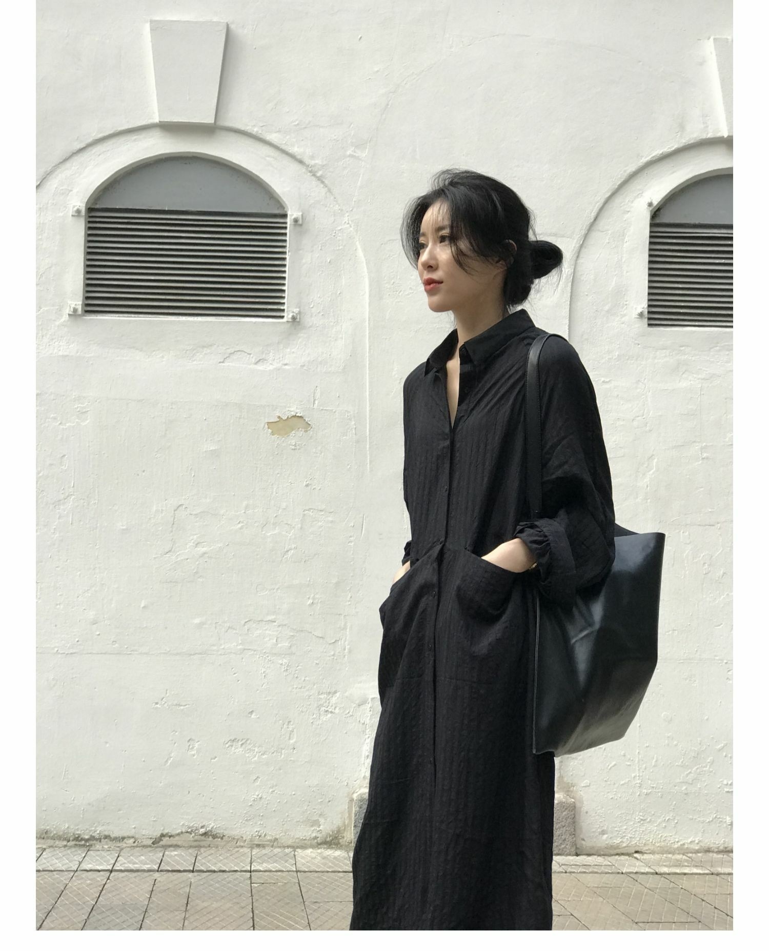 格安人気 シャツワンピース キレイ目 シンプル ボタン 黒 白 大人カジュアル その他 ワンピース ドレス カラー 白 Drcs Drravinder Org