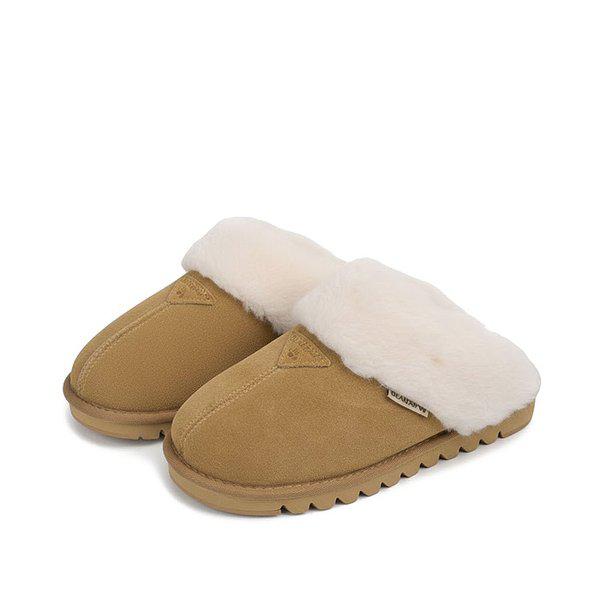 ELARA 牛革ウール 女性用 冬用 スリッパ K2906335QD-W