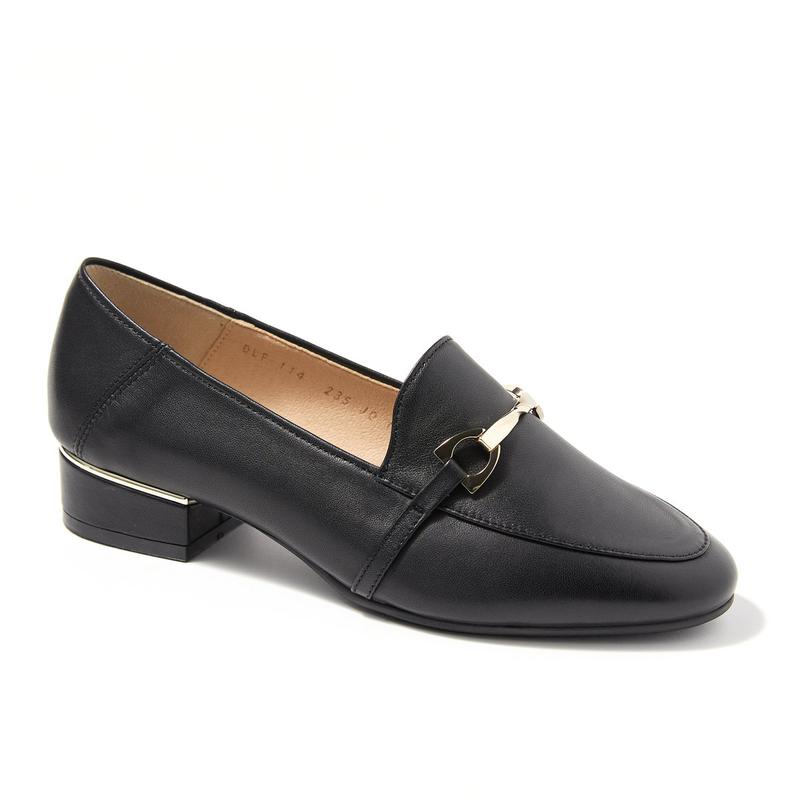 女性靴 3cm セミドレス ローファー DLF114 ブラック
