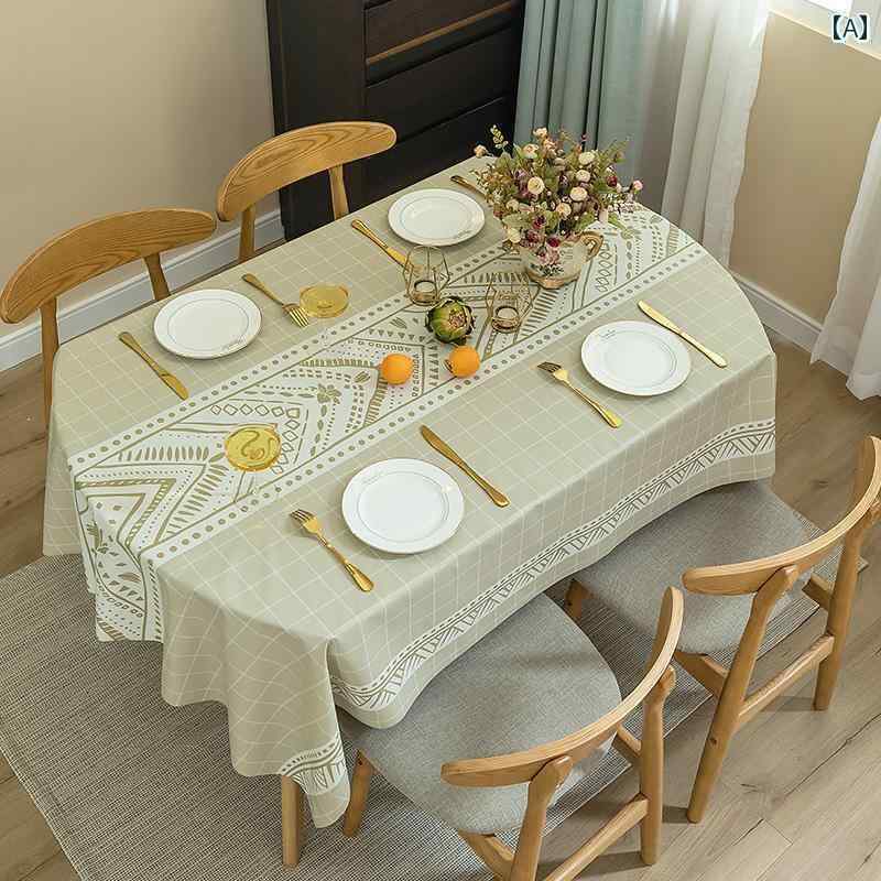 テーブルクロス おしゃれ インテリア ティー コーヒー カバー 家庭 レストラン カフェ 喫茶店 ダイニング ロング 楕円形 オーバル 防水 耐油 洗える 北欧 長方形 PVC ダイニング マット