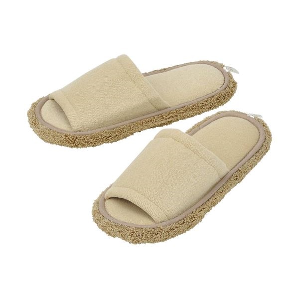 （まとめ）レック 激落ちくん おそうじスリッパNEO ベージュ S-534 （モップスリッパ） 24個セット