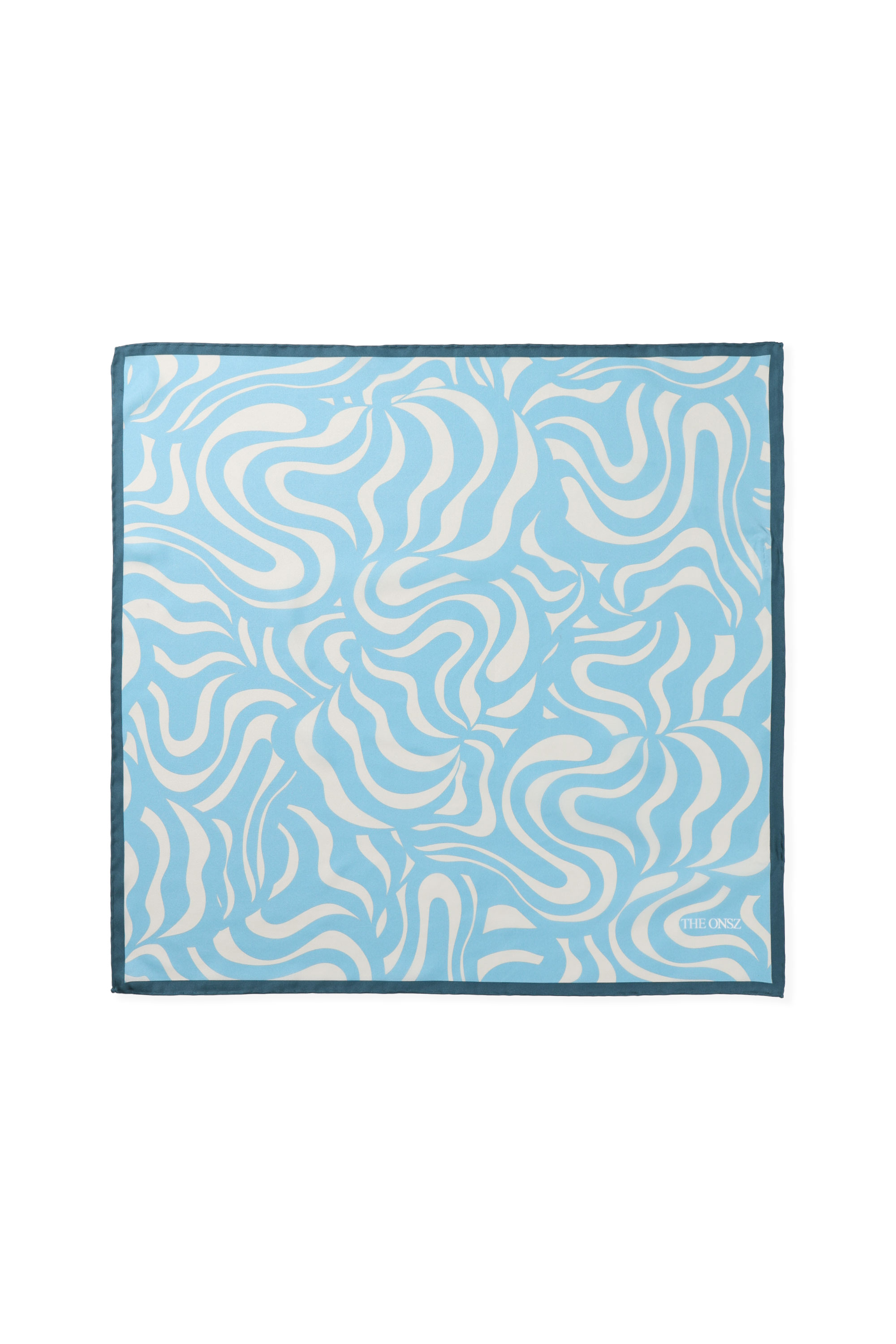 SILK BLUE WAVY SCARF
