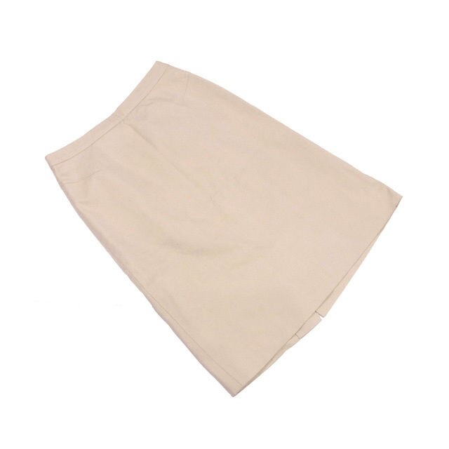 スカート ヒザ丈 ステッチ入り 40サイズ ベージュ 中古