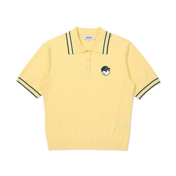 [マルボン公式] 女性カラーチップカラーハーフスリーブニット YELLOW (WOMAN)