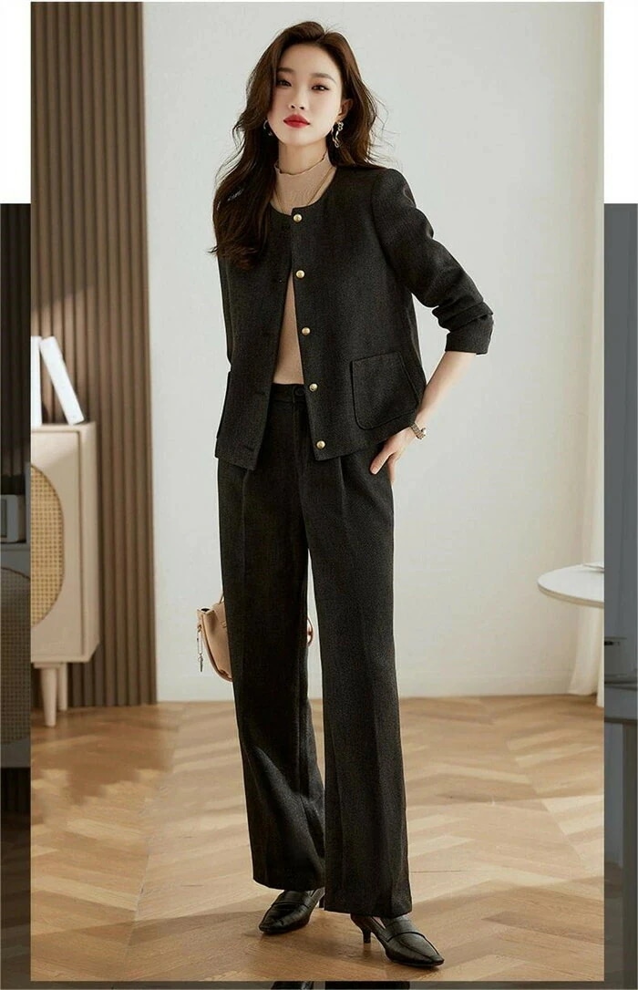 完売御礼セットアップ スーツ レディース 卒園式 ママ コーデ パンツスーツ フォーマル セレモニー ノーカラージャケット ワイドパンツ 2点セット ビジネススーツ ママスーツ 入学式 卒業式 入園式